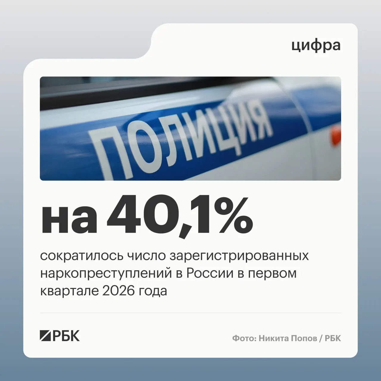 В первом квартале доля зарегистрированных наркопреступлений снизилась с 12,8% до 9,2%, число таких преступлений упало на 40,1% — власти связывают это с изменением правоприменительной практики и пересчётом эпизодов.