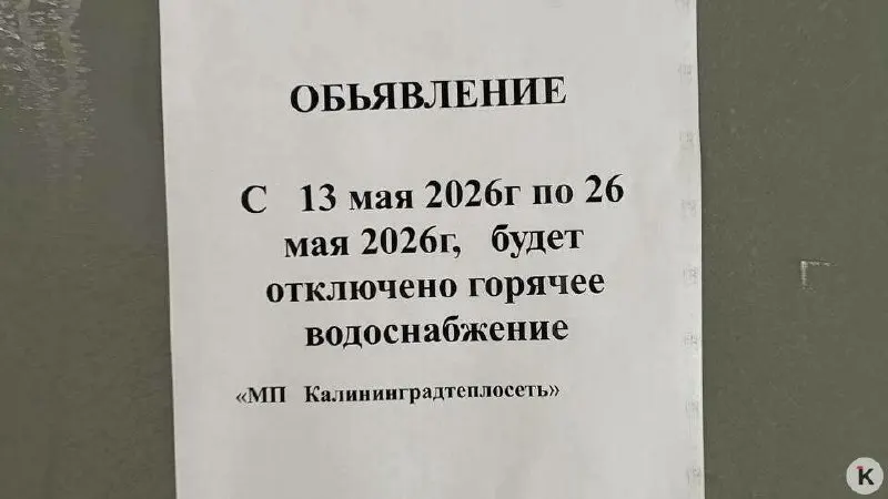 Горячую воду на две недели отключают в нескольких районах Калининграда из‑за ремонта теплоисточников; предупреждения появились всего за несколько часов до начала работ.