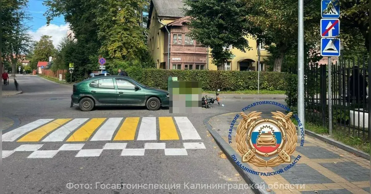 На перекрёстке улиц Московская и Октябрьская в Зеленоградске 29-летний мужчина на самокате выехал на главную дорогу перед Renault; пострадал, обстоятельства расследуются.