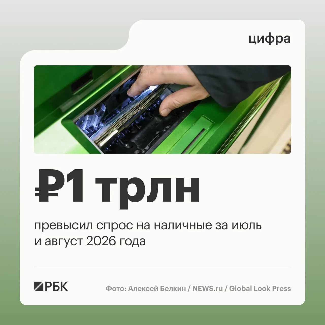 За август наличные в обращении выросли на 443 млрд рублей; годовой рост оценивается примерно в 2,5 трлн рублей. Тенденция роста сохраняется с марта 2026 года.