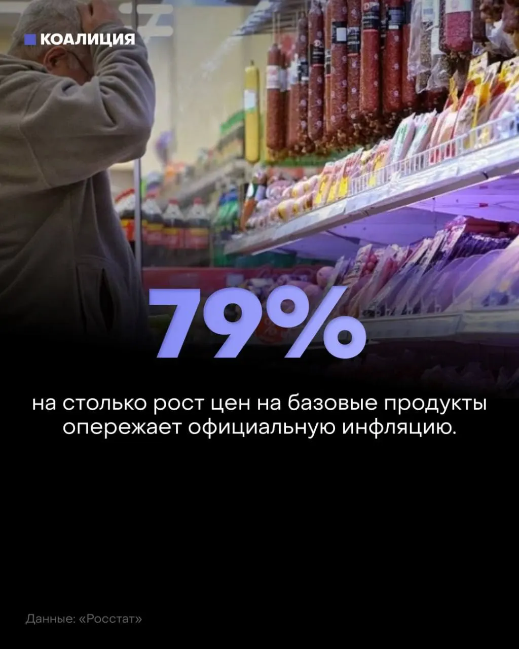 Базовый набор продуктов за январь–июль подорожал на 8,5% при инфляции 4,75%. Овощи выросли на 27–36%, сахар — 26%, курица и рыба — 11%. Доля расходов на еду приблизилась к 40% — рекорд за 16 лет; семьи ищут способы экономии.