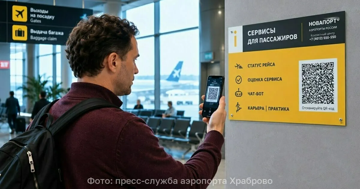 Пилотный вариант цифрового сервиса, реализованный в Храброво, планируют внедрить в ещё 25 российских аэропортах; вся информация доступна через QR-коды.